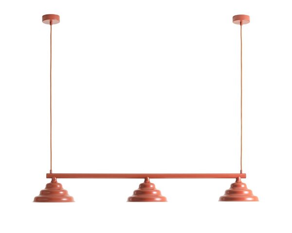 Pendelleuchte Metall Glas Rot L:106 cm G9 elegant