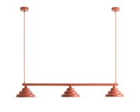 Pendelleuchte Metall Glas Rot L:106 cm G9 elegant