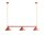 Pendelleuchte Metall Glas Rot L:106 cm G9 elegant