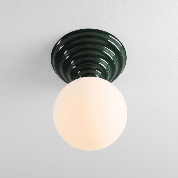 Deckenleuchte Glas Metall Grün Ø29 cm rund E27 elegant
