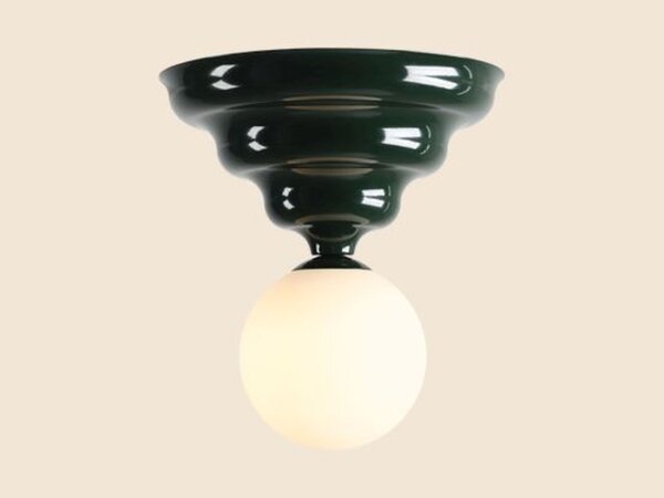 Deckenleuchte Glas Metall Grün Ø23 cm E27 dekorativ