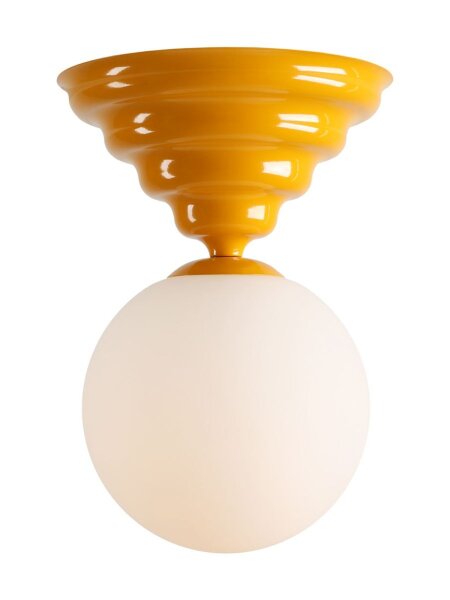 Deckenleuchte Glas Metall Gelb Ø29 cm rund E27 stilvoll