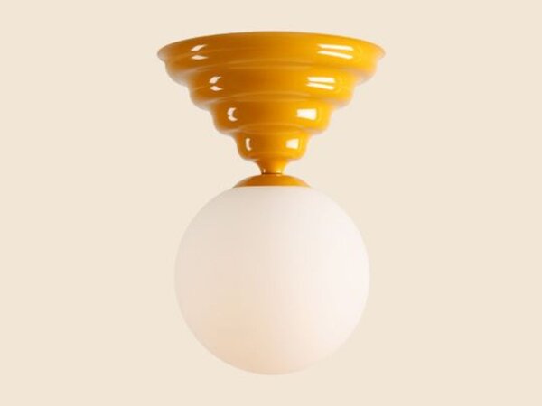 Deckenleuchte Glas Metall Gelb Ø29 cm rund E27 stilvoll