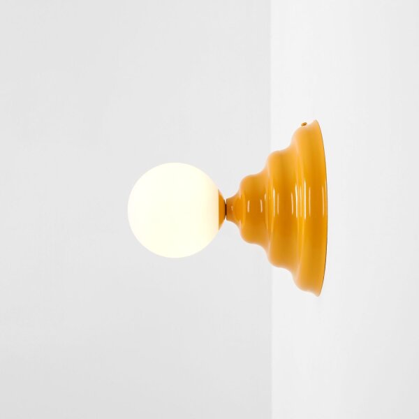 Deckenlampe Glas Metall Gelb Ø23 cm rund E27 dekorativ