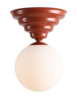 Deckenleuchte Metall Glas Rot Ø29 cm rund E27 elegant