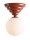 Deckenleuchte Metall Glas Rot Ø29 cm rund E27 elegant
