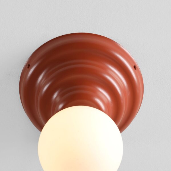 Deckenleuchte Glas Metall Rot Ø23 cm rund E27 elegant