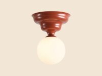 Deckenleuchte Metall Glas Rot Ø17 cm rund E27...