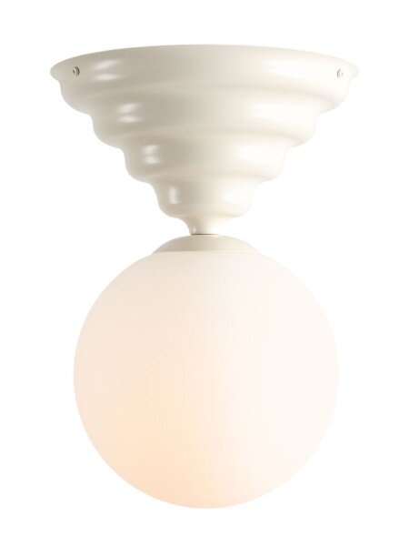 Deckenlampe Glas Metall Creme Ø29 cm rund E27 blendarm