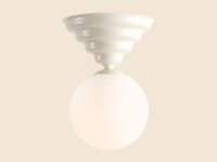 Deckenlampe Glas Metall Creme Ø29 cm rund E27...