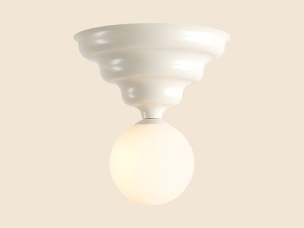 Deckenlampe Metall Glas Creme Ø23 cm rund E27 dekorativ