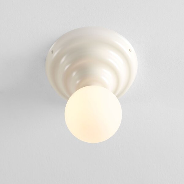 Deckenlampe Metall Glas Creme Ø23 cm rund E27 dekorativ