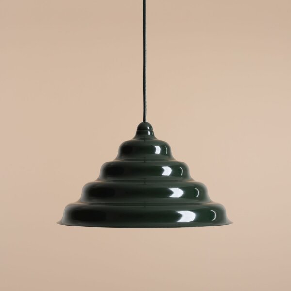 Hängelampe Metall Glas Grün Ø29 cm rund G9 stilvoll
