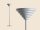 Stehleuchte Glas Metall Blaugrau H:155 cm G9 stilvoll