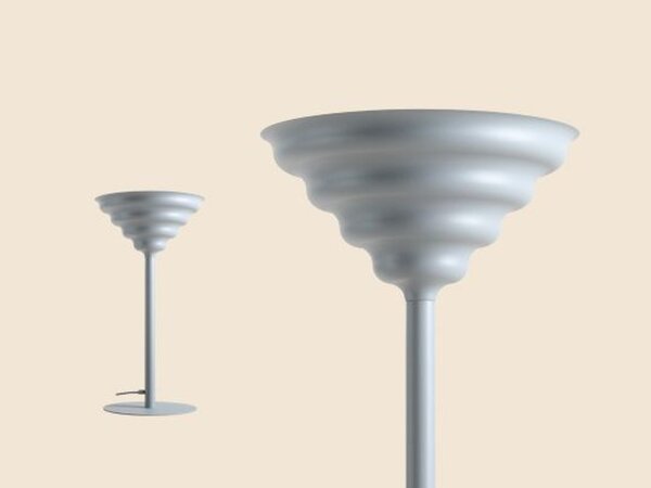 Tischleuchte Glas Metall Blaugrau H:56 cm G9 elegant