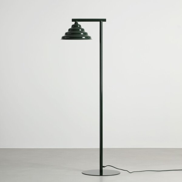 Stehlampe Glas Metall Grün klein H:140 cm G9 stilvoll