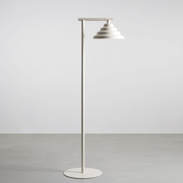 Stehlampe Glas Metall Creme H:140 cm klein G9 elegant