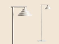 Stehlampe Glas Metall Creme H:140 cm klein G9 elegant