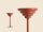Tischleuchte Glas Metall Rot H:56 cm klein G9 elegant