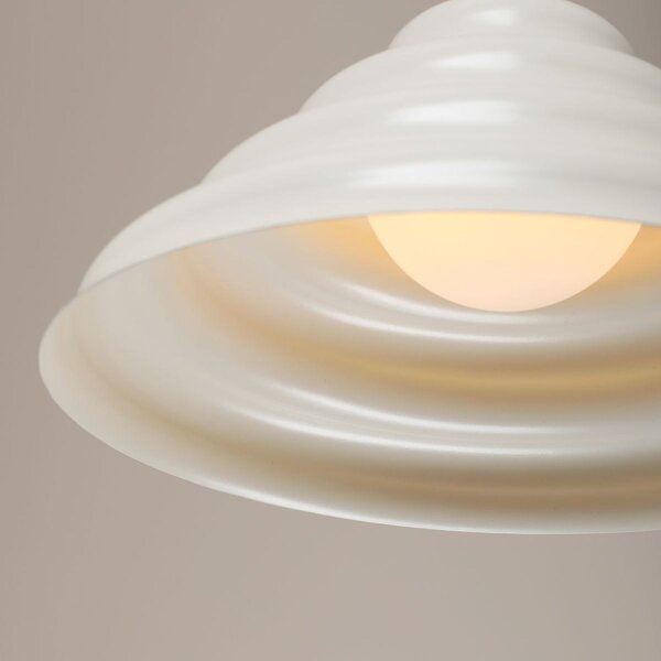 Hängelampe Glas Metall Creme Ø29 cm rund G9 stilvoll