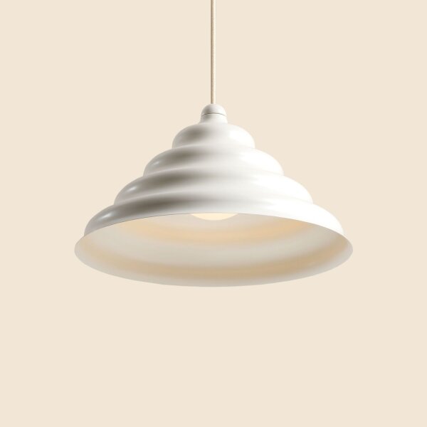 Hängelampe Glas Metall Creme Ø29 cm rund G9 stilvoll