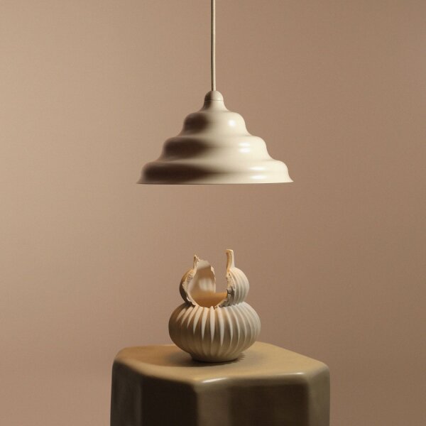 Pendelleuchte Glas Metall Creme Ø23 cm rund G9 elegant