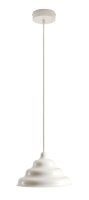 Pendelleuchte Glas Metall Creme &Oslash;23 cm rund G9...
