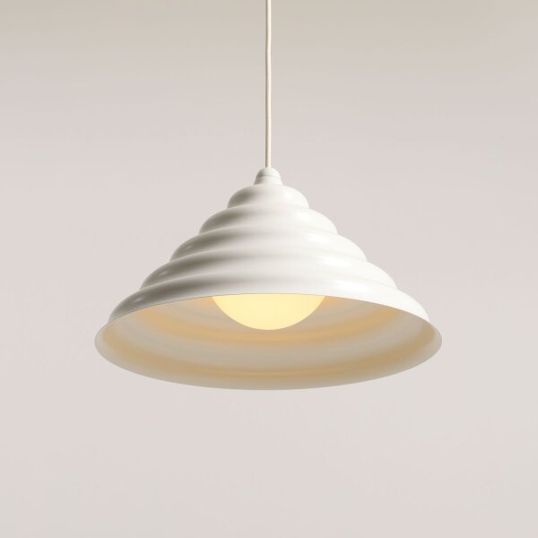 Pendelleuchte Glas Metall Creme Ø36 cm rund G9 elegant