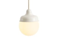 Pendelleuchte Glas Metall Creme rund &Oslash;11 cm G9...