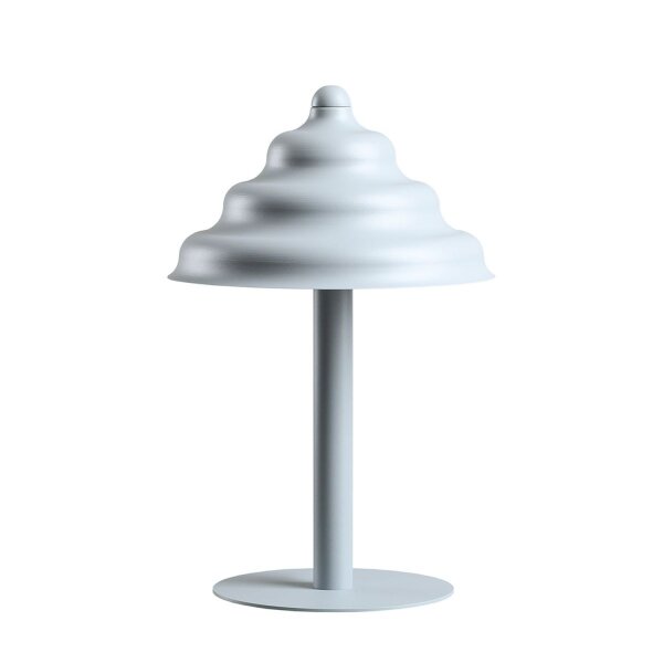 Tischlampe Glas Metall Blaugrau H:36 cm G9 stilvoll