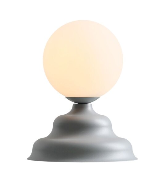 Tischlampe Glas Metall Blaugrau H:21 cm G9 stilvoll