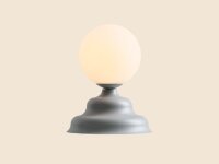 Tischlampe Glas Metall Blaugrau H:21 cm G9 stilvoll