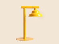 Tischleuchte Glas Metall Gelb H:37 cm GU10 stilvoll