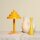 Tischlampe Glas Metall Gelb H:36 cm G9 blendarm elegant