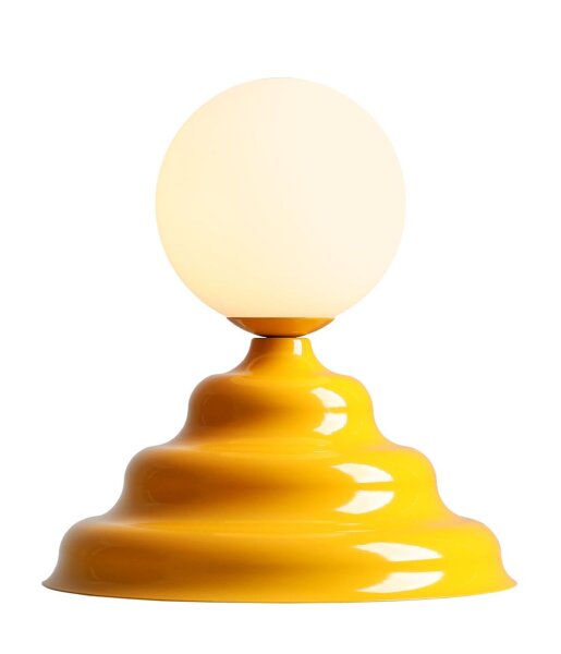 Tischlampe Glas Metall Gelb 24 cm G9 dekorativ blendarm