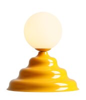Tischlampe Glas Metall Gelb 24 cm G9 dekorativ blendarm