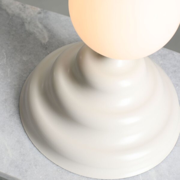 Tischlampe Glas Kugel Metall Creme H:24 cm G9 stilvoll