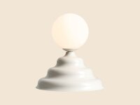 Tischlampe Glas Kugel Metall Creme H:24 cm G9 stilvoll