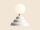 Tischlampe Glas Kugel Metall Creme H:24 cm G9 stilvoll