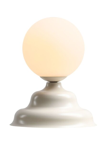 Tischleuchte Glaskugel Metall Creme 21 cm G9 elegant