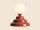 Tischlampe Glas Kugel blendarm Metall Rot 24 cm G9