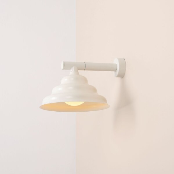 Wandlampe Glas Metall Creme L:29 cm G9 stilvoll