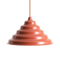 H&auml;ngelampe Metall Glas Ziegelrot &Oslash;36 cm rund...
