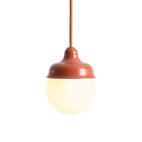 Pendelleuchte Glas Metall Rot B:11 cm rund G9 stilvoll