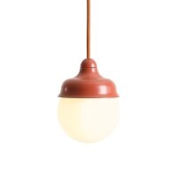 Pendelleuchte Glas Metall Rot B:11 cm rund G9 stilvoll