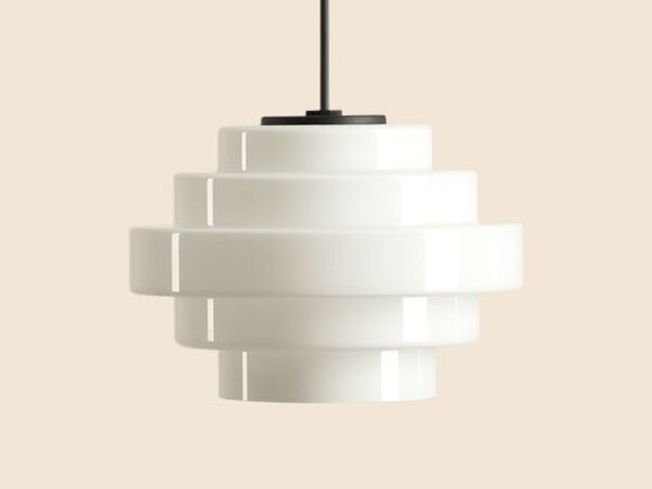 Pendelleuchte Glas Weiß B:22 cm E27 elegant blendarm