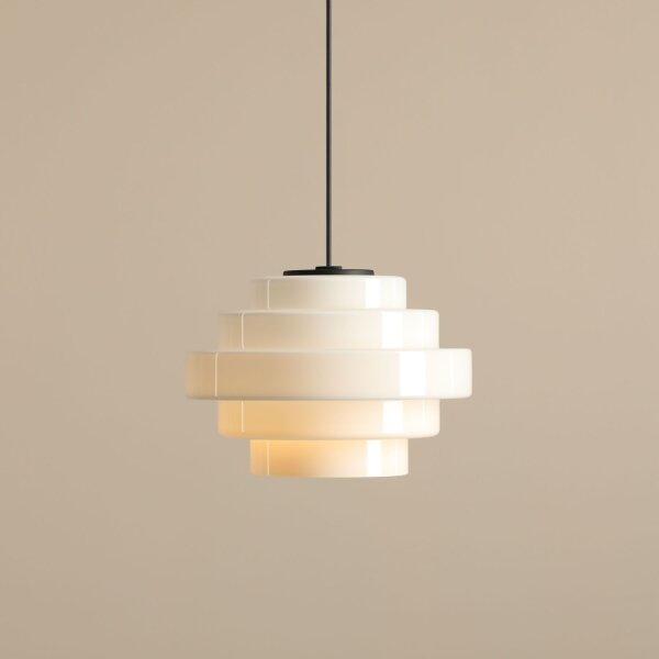Pendelleuchte Glas Weiß B:22 cm E27 elegant blendarm