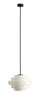 Pendelleuchte Glas Weiß B:28 cm E27 blendarm stilvoll