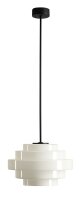 Pendelleuchte Glas Wei&szlig; B:28 cm E27 elegant stilvoll