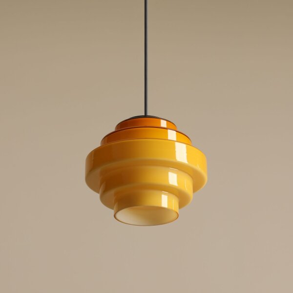 Pendelleuchte Glas Honig B:14 cm G9 dekorativ elegant